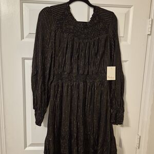 Westbound Black Dress with Gold Accents